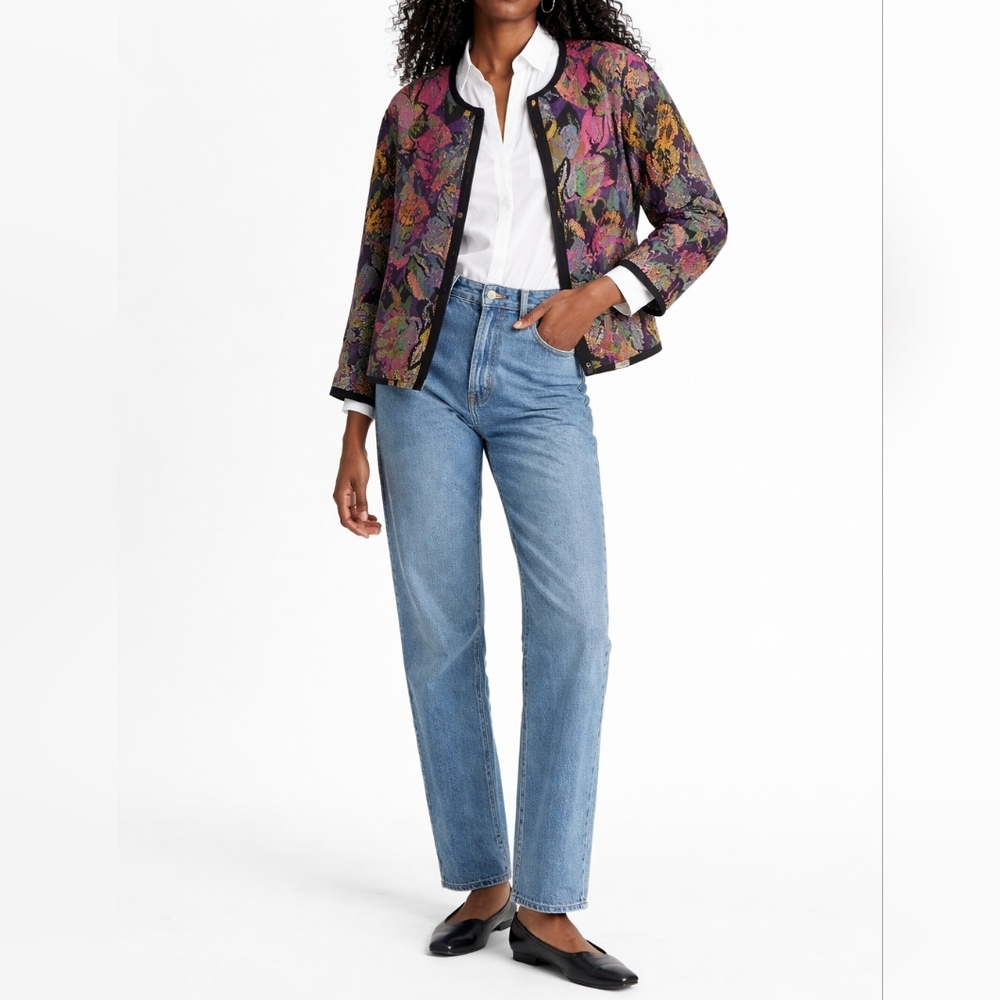 VINTAGE SOKO Floral Tapestry Jacket | 8 | Multicolor | USA Made | 90s Retro Boho